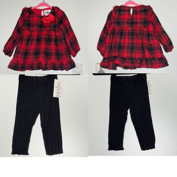 New Rare Editions Ruffled Plaid Top Legging Set Toddler Girls Size 24 Months 2T - Picture 12 of 12